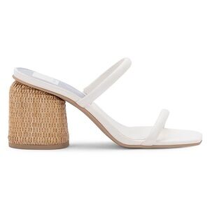 Dolce Vita White Ninia Transparent-Strap Woven Sandals
